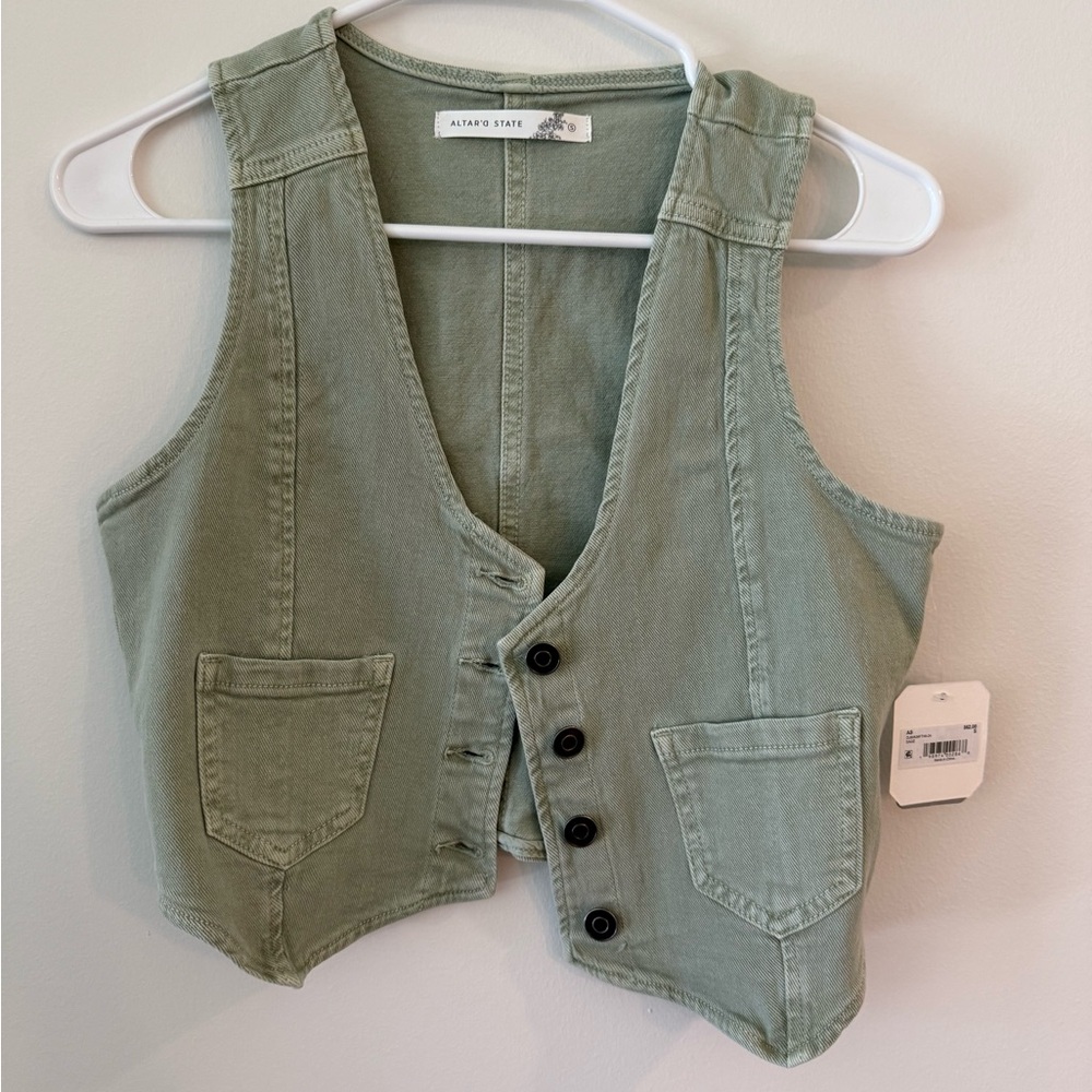 Altar'd State Olive Utility Vest